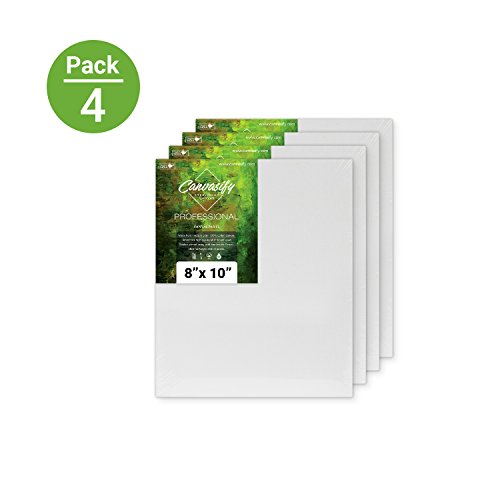 Image of Canvasify White Gesso Primed Canvas Board for Acrylic and Oil Colour Painting | Media for Artists and Students | 8 X 10 Inch Pack of 4