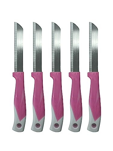 CLEARFEE Solingen Obsmesser Schälmesser Made in Germany aus Edelstahl Gemüsemesser Allzweckmesser Allesschneider sehr scharf (pink-weiß, 5)