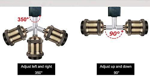 Kayyelamp 3-Pack Retro Vintage Style Adjustable Titl Angle H-Type Track Head Lighting Bronze E26 Base Track Light Fixture For Gallery Loft Aisle Living Room Kitchen Bulb And Track Not Included #TOP2