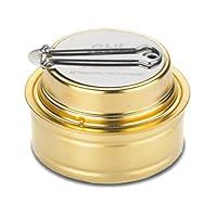 Esbit Spiritusbrenner - kompakter Alkoholbrenner für Spiritus - Zubehör für Campingkocher - H 52 x Ø 74 mm, Gold
