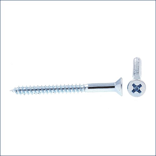 Tornillos para madera PRIME-LINE 9034412, cabeza plana, sistema Phillips, tamaño #5 x 1-1/2 pulgada, cincado (50 piezas) miniatura 2