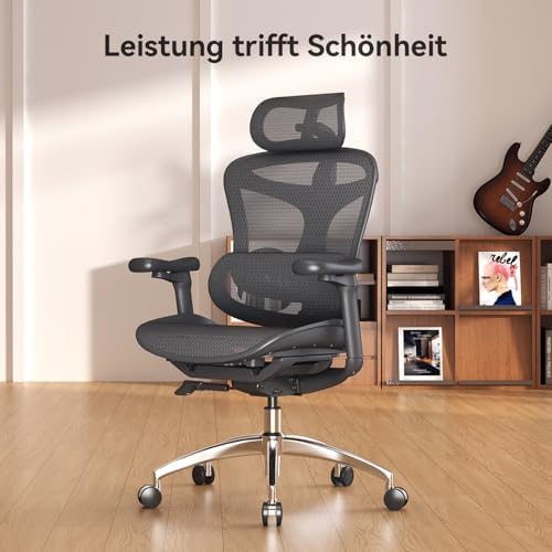 10. Bild von SIHOO Doro C300 Ergonomischer Bürostuhl mit ultraweichen 3D-Armlehnen, dynamischer Lordosenstütze für den Homeoffice-Stuhl, Verstellbarer Rückenlehne (Schwarz)