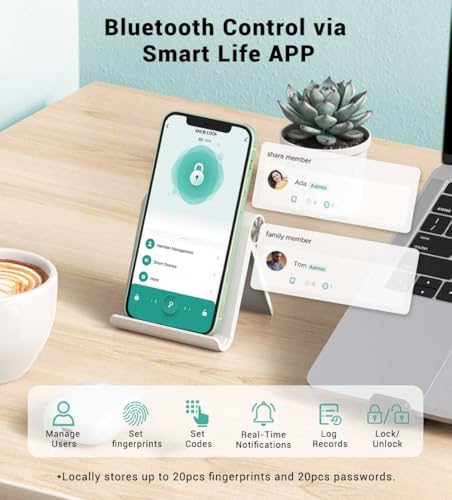 Keypad-Smart-Door-Knob-Lock-Fingerprint-Keyless-Entry-Door-Lock-with-Handle-for-Front-Door-and-Bedroom-Electrionic-Biometric-Code-Door-Knob-with-APP-Auto-Lock-for-Home-Office-Apartment-Garage