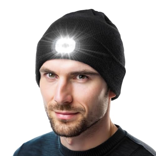 ZOOI Stocking Stuffers for Men Adults Him, Led Beanie Hats for Men | Mens Stocking Stuffers, Mens Christmas Dad Gifts for Mens Dad Him Husband, White Elephant Gift for Adults, Cool Gadgets Stuff
