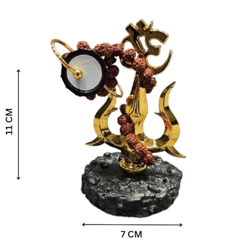 Figura Decorativa Shiv Trishul con Damru y Rudraksha 4.3 pulg miniatura 6