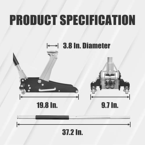Torin TAM815016L Hydraulic Low Profile Aluminum And Steel Racing Floor Jack thumb #3