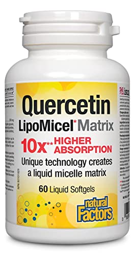 Natural Factors, Quercetin LipoMicel Matrix 250 mg, 60 Softgels
