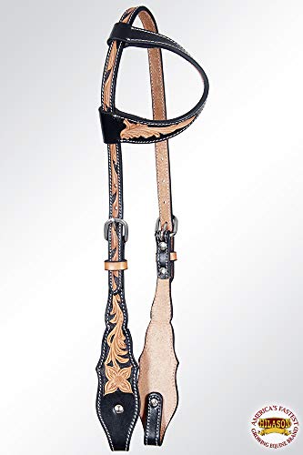 Hilason American Leather Horse One Ear Headstall Working Tack Black | One Ear Headstall | |One Ear Headstalls For Horses | Split Ear Headstall | One Ear Western Headstall #TOP1