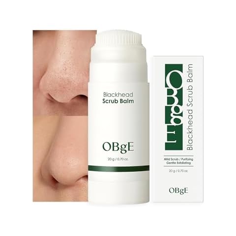 OBgE Blackhead Scrub Balm (0.7oz) - Moisturizing Scrub Stick for Blackhead Removal, Pore Minimizing, Gentle Exfoliation & Moisturization. Tea Tree, Green Tea & Heartleaf. Cover