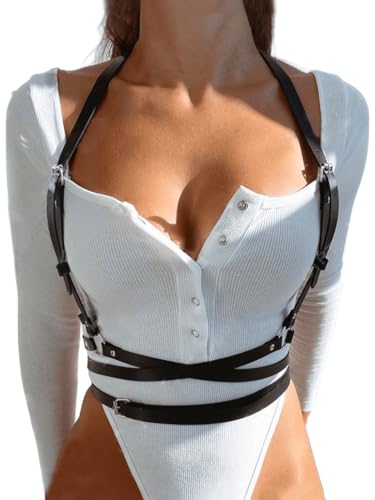 CLOACE Punk Leather Waist Belts Goth PU Leather Adjustable Body Chain Belt Rave Halloween Body Accessories Jewelry for Women