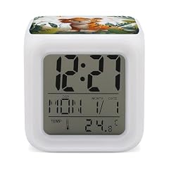 Cartoon Tiger Digital Alarm Clocks with 7 Colors, LED Alarm Clock with Temperature Date Display