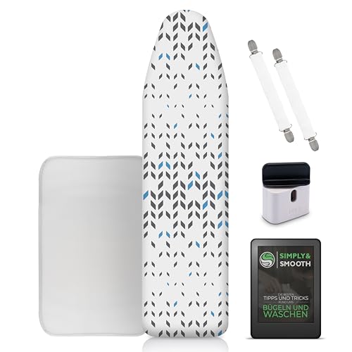SimplySmooth Bügelbrettbezug 150x50 für Dampfbügeleisen geeignet - Made...