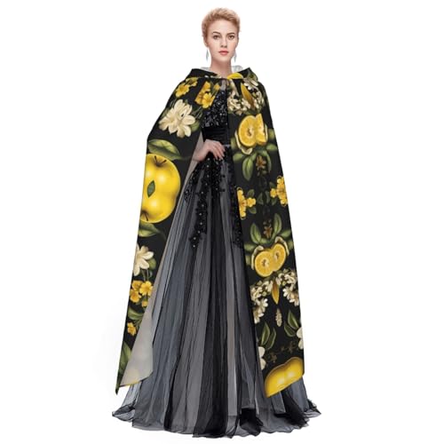 Chaqueta larga con capucha y estampado de pomelo llamativo 3