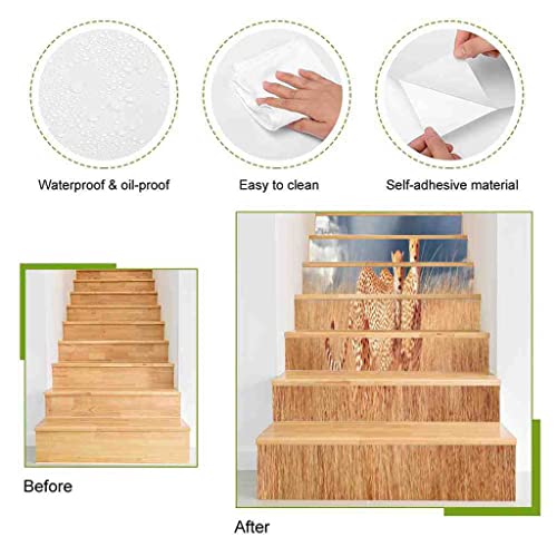 Johizuta Stair Stickers Set Of 13 Group Of Cheetahs In The African Savannah Africa Decorative Staircase Sticker Decals Removable Murals For Stairs Risers Stairway Wall Decor,39.4"X7.1" #TOP1