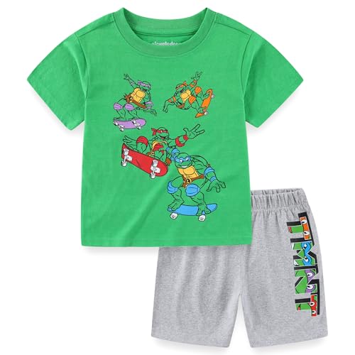 Nickelodeon Teenage Mutant Ninja Turtles Boys Short Sleeve T-Shirt and Short Set for Toddler and Big Kids