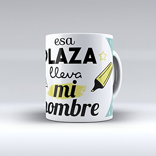 APRIL Taza cerámica Desayuno Regalo Original Opositor oposiciones Esa Plaza Lleva mi Nombre