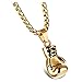 SODIAL(R) Gants Boxe Pendentif Collier Bijoux Collier Homme - Chaine Gants Boxe Pendentif, 55CM Reglable - Acier Inoxydable - pour Homme et Femme - Couleur Or - Longueur 55 cm - avec Sac Cadeau