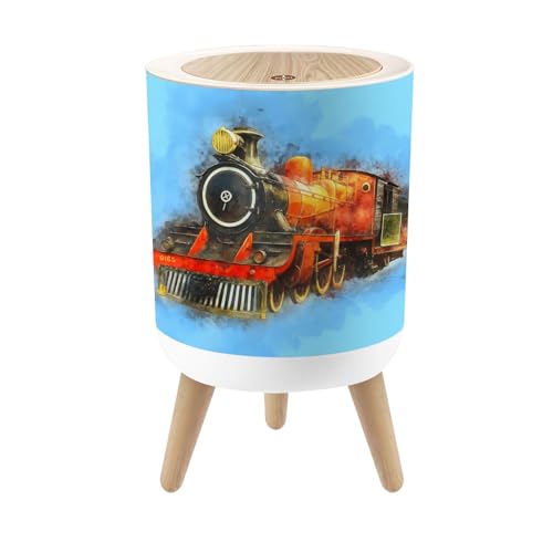 Papelera pequeña con tapa redonda y patas 7L
