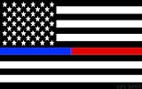 Spy Spot Set of 4 American Flag USA Blue Line Support Law Enforcement Blue Lives Matter Red Line Support Firefighters Weatherproof UV Resistant 4' x 2.5'
