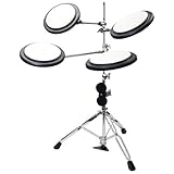 Fame PD-555 Übungspad Set für Anfänger und Einsteiger mit 4 Pads, Kickpad und doppelstrebigem Ständer, Schlagzeug lernen, Drums lernen, Practice Set