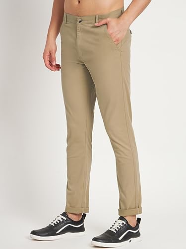 Image of KARGEENS Men Kargeens Men's Cotton Slim Fit Casual Chinos Trousers for Men Stylish