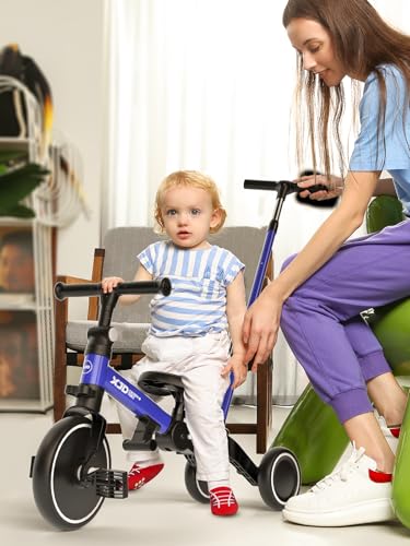 image for XJD Toddler Bike, 6 in 1 Folding Toddler Tricycle for 1-4 Year Old wit