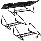 SolarXon Solarmodul Halterung schwarz, für 2 Module, 0% MwSt, Alu, 118 cm, 0-90° Winkel, Balkonkraftwerk Halterung, Solarpanel Halterung für Flachdach, Garage, freistehend