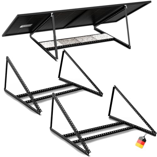 SolarXon Solarmodul Halterung schwarz, für 2 Module, 0% MwSt, Alu, 118 cm, 0-90° Winkel, Balkonkrafâ€¦ – Miniatur