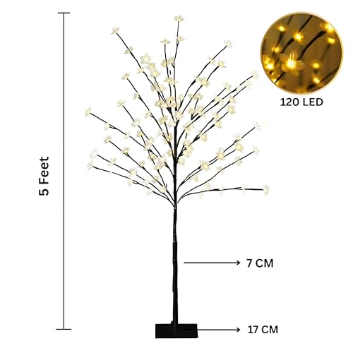 SAMEILI 5ft White Bonsai LED Tree Lamp WARM WHITE - Image 3