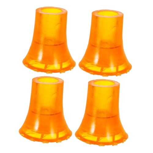 FRCOLOR 4pcs Crutch Pads Walking Stick Foot Pads Convenient Cane Tips Replacement Cane Tips Cane Tips Replacements Cane Ends Plastic Walking Pole Tips Crutch Plastic Tips Orange PVC