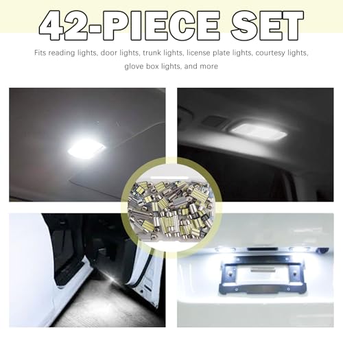 Kit de 42 LEDs para interior de auto 6000K universal miniatura 7