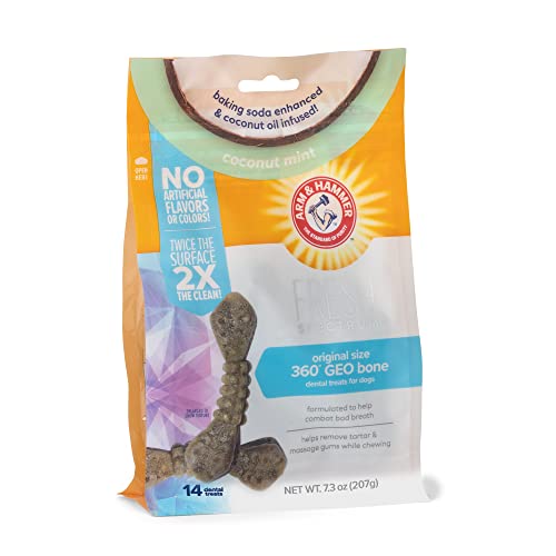 Arm & Hammer for Pets Fresh Spectrum 360 Degree GEO Bone Dental Treats | Dental Chews Fight Bad Breath, Plaque & Tartar Without Brushing | Coconut Mint Flavor, 14 Count Arm & Hammer for Pets Fresh Spectrum 360 Degree GEO Bone Dental Treats | Dental Chews Fight Bad Breath, Plaque & Tartar Without Brushing | Coconut Mint Flavor, 14 Count