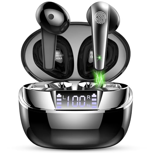 Wireless Earbuds, Bluetooth 5.3 Headphones 2024 NEW Wireless Headphones with 4 ENC Mic, 50H Bluetooth Earphones in Ear Noise Cancelling Deep Bass with Dual LED Display, USB-C Waterproof Headset uaue Wireless Earbuds, Bluetooth 5.3 Headphones 2024 NEW Wireless Headphones with 4 ENC Mic, 50H Bluetooth Earphones in Ear Noise Cancelling Deep Bass with Dual LED Display, USB-C Waterproof Headset uaue