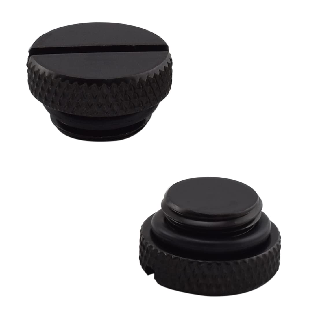 G1/4 pulgadas, accesorios de enchufe de parada de agua para sistema de refrigeración por agua de computadora, color negro (paquete de 2) 2