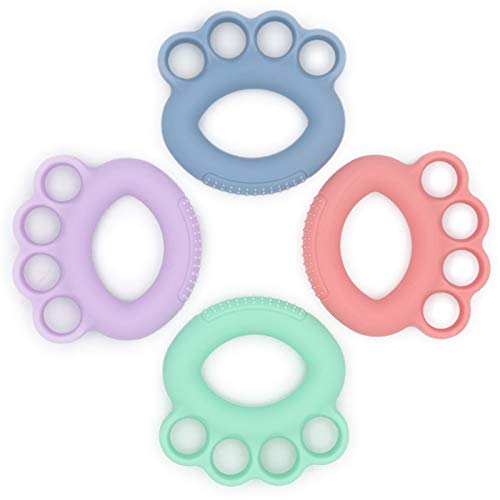 LIIBOT 30/40/50/60Lb 4-Pack Silicone Hand Grip Strengthener Finger Exerciser Grip Strength Trainer Forearm Grip Workout Finger Stretcher Relieve Wrist Pain for Athletes Pianists Guitar and Therapy