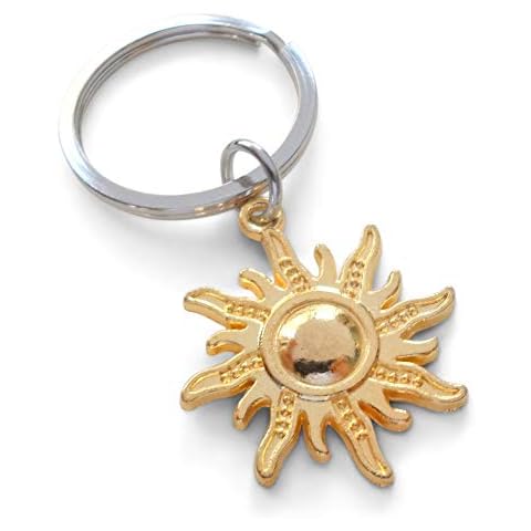 JewelryEveryday Golden Tone Sunshine Sun Keychain - You're The Light Of My Life; Couples Keychain Cover