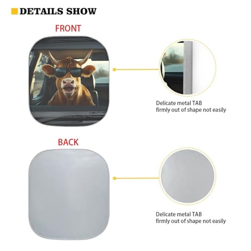 Image of Fashion Highland Cow Sunshade Visor 2 PCS Car Windshield Sun Shade Easy Installation Foldable Automotive Interior Accessories for Sun Protection Sun Shade for UV Protection