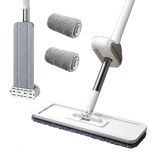 Lazy Person's Self-Washing Flat Mop, 360° Rotatable Flat Cleaning Mop, Microfiber Mops for Floor Cleaning, Wet & Dry Use No Hand Washing Flat Mop for Hardwood, Laminate, Tile Floor Cleaning