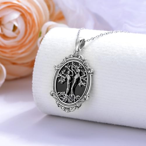 Goth Necklace 925 Sterling Silver Skull Pendant Gothic Jewelry Birthday Gifts for Women Men2