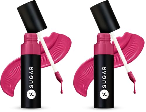 Image of SUGAR Cosmetics Partner In Shine Transferproof Glossy Lipstick | Lasts upto 24hrs | Transferproof & Smudgeproof - 3ml - 08 Pink Pinot (Pack of 2)