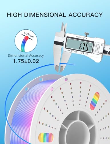 Image of PINBALL Silk Rainbow PLA 3D Printer Filament 1.75mm Shiny Multi-Color Changing Filament 3D Printing PLA Filament Dimensional Accuracy + /- 0.02mm 1 KG Silk Rainbow Candy