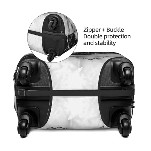 Black White Marble Luggage Cover Washable Elastic Suitcase Cover Anti-Scratch Travel Luggage Protector Covers for Kids Adult S fits 18-21 inch Suitcase3