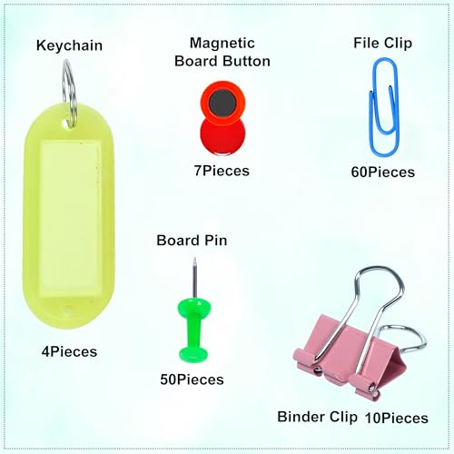 Image of GLUN Papers Binder Clips Box Set, Multi 5 in 1 Types of Binder Clips with Carry Box Stationery Binding Supplies for Loose Papers, Files, DIY, Office and School Use