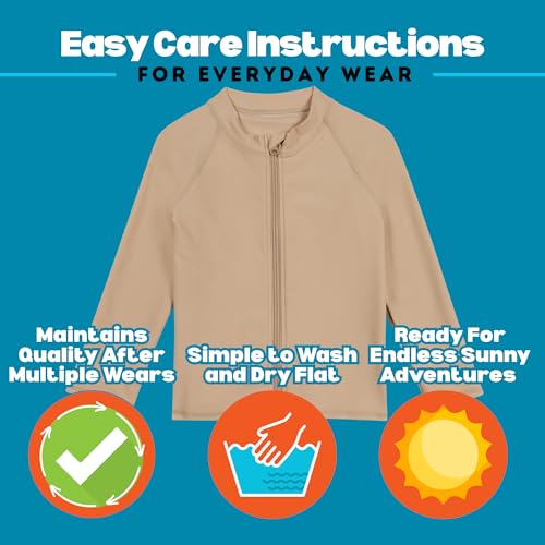 Image of SwimZip UPF 50+ Long Sleeve Rash Guard for Boys' and Girls' - Baby, Toddler, Kids