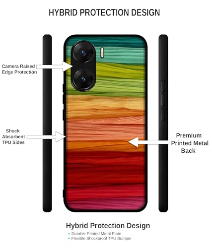 Image of Colorful Thread Design Premium 2D Printed Metal Back Case Cover for Vivo V29E 5G