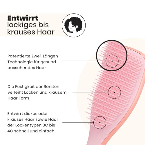 Tangle Teezer Ultimate Detangler Haarbürste für Lockiges Haar – Für 3C-4C Lockiges & Krauses Haar… – Ansicht 2