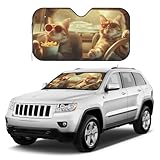 Funny Cat Windshield Sun Shade Foldable Car Front Windshield Sunshade Fit for Cars Trucks Suvs Blocks Uv Rays Sun Visor Protector Keeps Your Vehicle Cool Medium