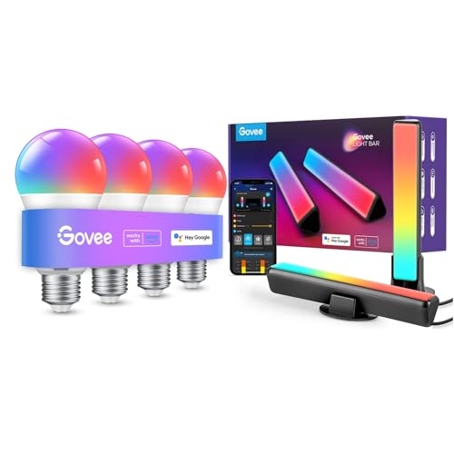 Govee Smart Light Bulbs bundle with Govee Smart LED Light Bars, C...