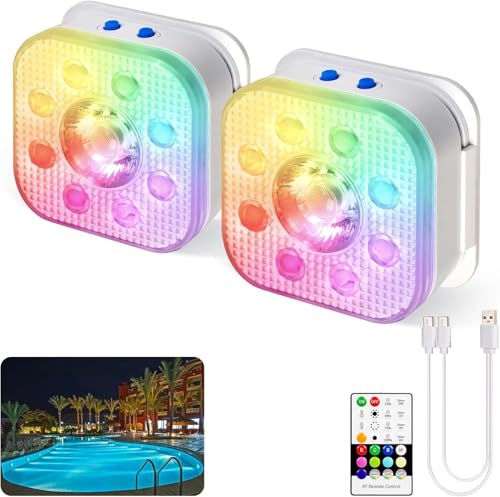 HL Unterwasser Licht mit Fernbedienung,RGB LED Schwimmende Poolbeleuchtung, Pool Magnetic Beleuchtung, Pool lichter für Schwimmbad,Teichbeleuchtung,...