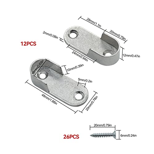 JJWNMLL 12 pz supporto per binari per guardaroba
